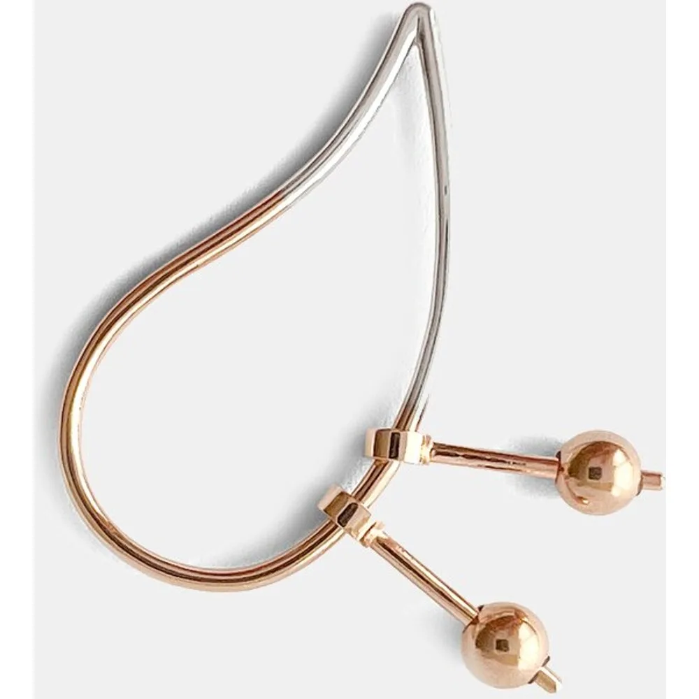 Piercing único Small Mixed Drop de oro bicolor - Sansoeurs - FashionsVida