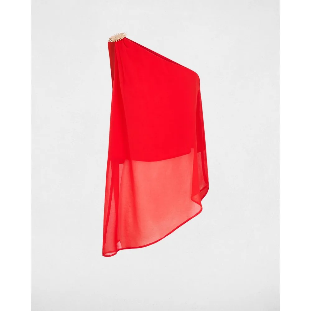 Blusa de mujer asímetrica con broche - Morgan - FashionsVida