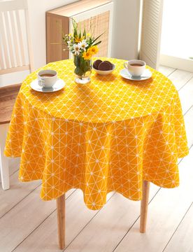Tischdecke sonnengelb Ø140cm Eldo