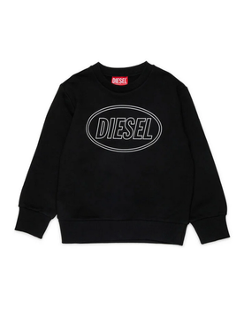 Felpa con logo stampato bambino nero