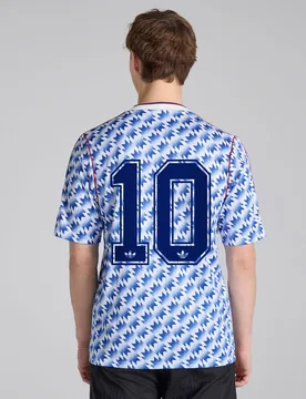 Manchester United x Bringback 90/92 Away 10 Printed Jersey Blue M - Adidas - FashionsVida