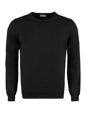 The (alphabet) Fine-Knit Cotton Sweater with Ribbed Knit Edges