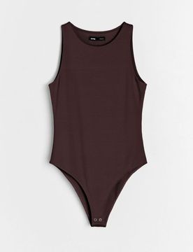 Body senza maniche - marrone scuro