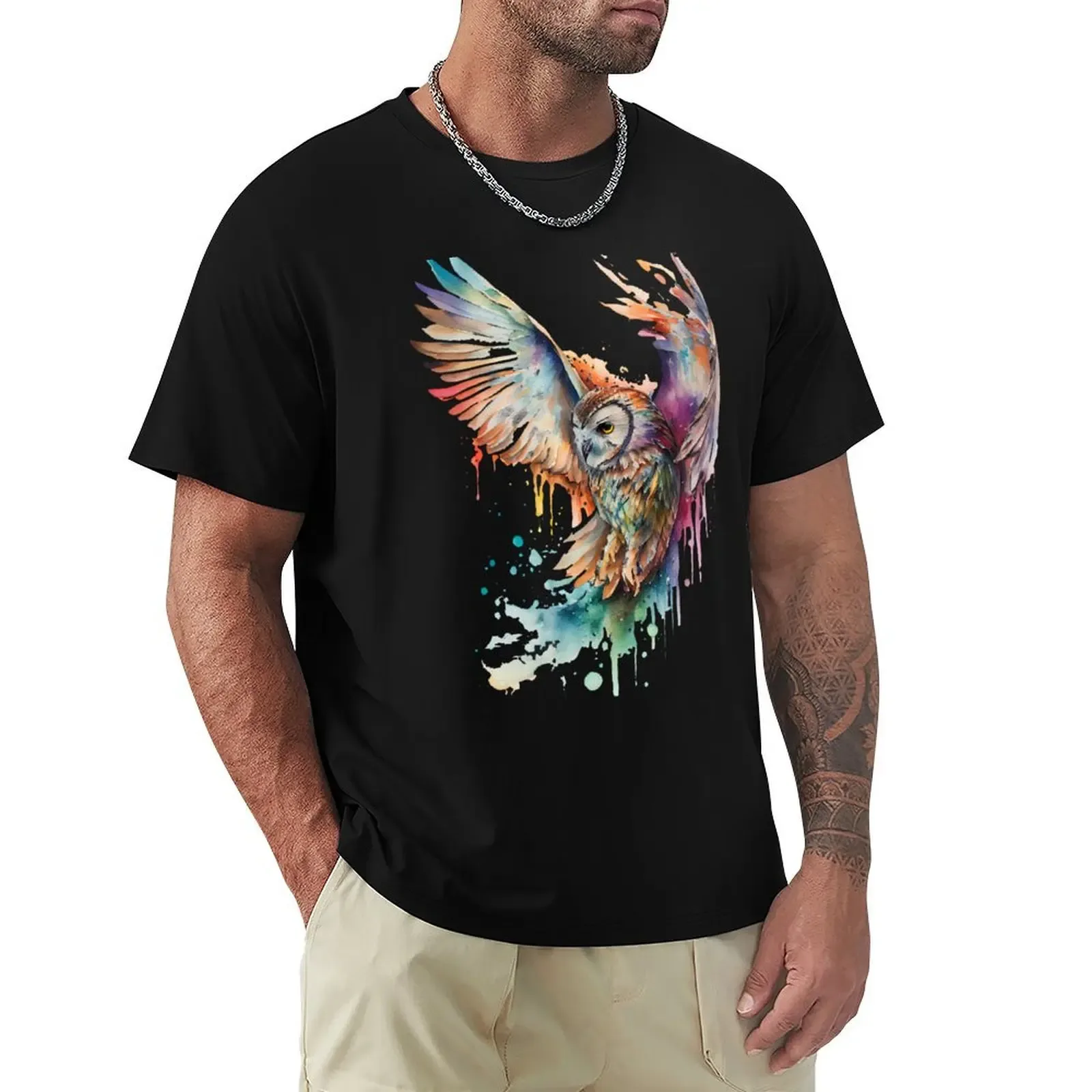 The Rainbow Owl T-Shirt Casual Pattern Print Tee Shirt - Aliexpress - FashionsVida