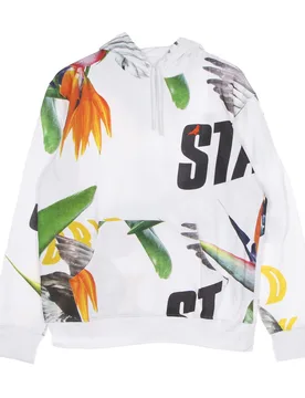Felpa Cappuccio Uomo Paradise Aop Hoodie White - Staple - FashionsVida