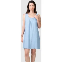 Vestido de playa corto sin mangas con pliegues frontales