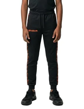 Pantalon Tricot Band Black / Fluor Orange 8-10 Années Garçon,Fille - Givova - FashionsVida
