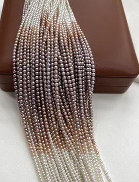 Wholesale Natural Freshwater Round Gradient White Pink Purple Pearl Necklace Semi-Finished Material DIY Jewelry Accessories Gift - Aliexpress - FashionsVida
