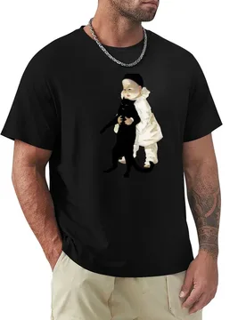 Théophile Steinlen - Pierrot and The Cat T-Shirt Novelty Graphic Tee Shirt - Aliexpress - FashionsVida