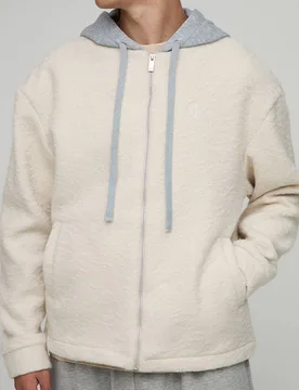 Herren Oversized Kapuzen-Overshirt aus gebürstetem Stoff Stone Größe XL - boohooMAN - FashionsVida
