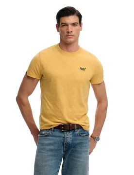 Maglietta A Maniche Corte Essential Logo Embroidered Ochre Yellow Marl / Green 3XL - Superdry - FashionsVida