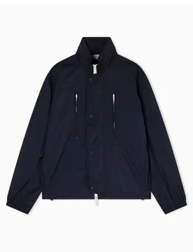 Giubbino Exchange blu navy in poliammide con cappuccio a scomparsa - Armani - FashionsVida