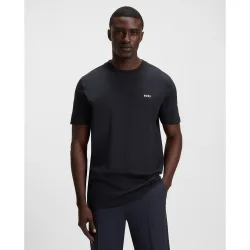 Camiseta regular fit de algodón elástico con logo en contraste