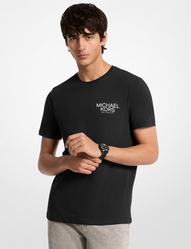 T-shirt con stampa uomo nero