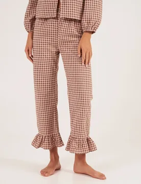 Pantalón de pijama de mujer con volantes en los tobillos - Bohodot - FashionsVida
