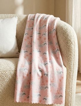 Coperta con motivo gatti - rosa pastello
