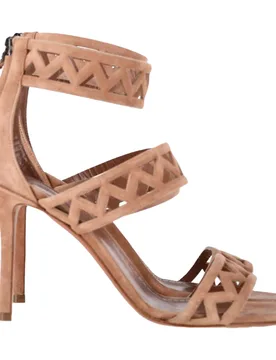 Alaia Pre-Owned Womens 90 Laser-Cut Sandals In Nude Suede - Size Eu 38 - Alaïa - FashionsVida