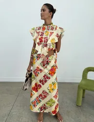 Printed Maxi Utility Skirt Cream female