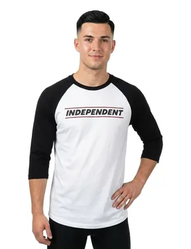 T-shirt à Manches 3/4 Btg Shear Baseball Top Black / White M Homme - Independent - FashionsVida