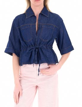 Camicia maniche 3/4 BLU SCURO 38