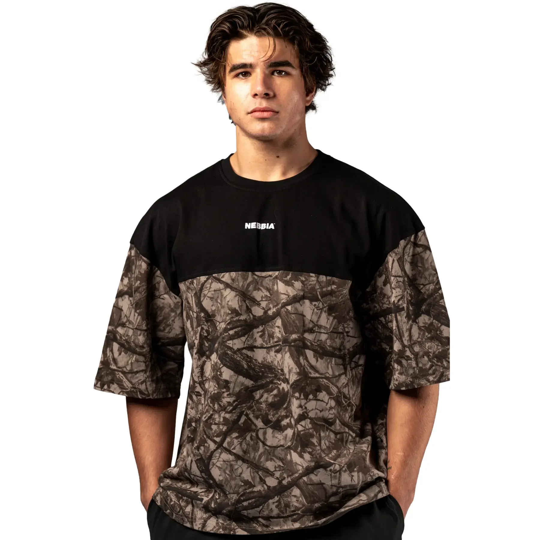 T-Shirt Power Oversized - Marron - male - Size: XL - Nebbia - FashionsVida