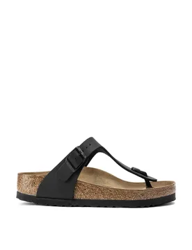 Gizeh Metallic Flat Footbed Sandals Black female - Birkenstock - FashionsVida