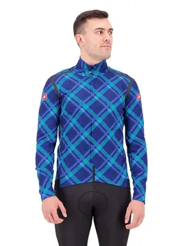 Giacca Perfetto Ros Gore-tex Infinium™ Windstopper® Ocean Blue / Malachite Green Plaid - Castelli - FashionsVida
