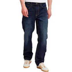 Jeans recto pantalón hombre Azul (33-34)