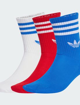 Calzini 3 pairs 3-Stripes 40-42 Better Scarlet / Blue / White