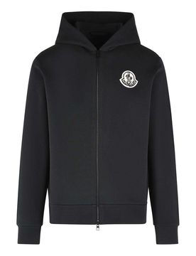 Moncler Felpa in cotone nero