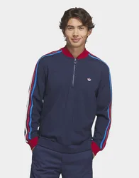Mens Felpa Originals 3-stripes 1/4 Zip - Blu, blu blu Uomo taglia 2XL