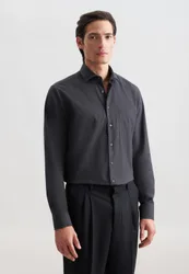 Regular Flanellhemd Uni Grau 48