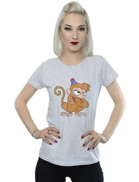 Women's Aladdin Classic Angry Abu Cotton T-Shirt in Grey Size: Small - Grey - Size: S - Disney - FashionsVida
