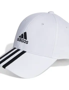 Baseball 3-Streifen Cotton Twill Baseball Kappe Cap, weiß OSFM