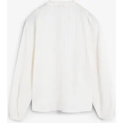 Blusa de mujer con escote en pico con volante