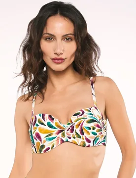 Sujetador de bikini hania bando aros foam copa - Red Point - FashionsVida