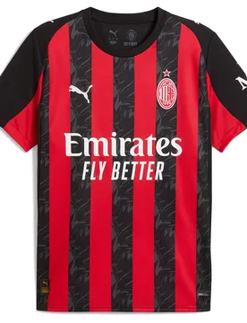 T-shirt à Manches Courtes Domicile Ac Milan Replica 25/26 For All Time Red / Black 2XL