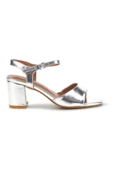 Sandali Argento con tacco largo e cinturino A52611 36