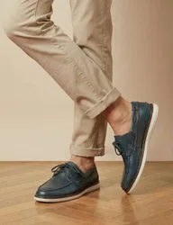 Leather Boat Shoes Navy male
