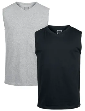 Tank-Top für Männer schwarz/grau "Double Pack Tank-Tops" von - Männer - male - RED by EMP - FashionsVida