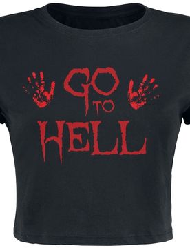 Top - Go To Hell Cropped Top - S bis L - für Damen - Größe L - schwarz - Frauen - female