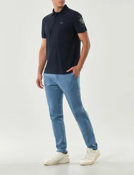 Pantalone chino Levanto avio in canvas di cotone stretch - Powell - FashionsVida