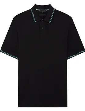 Mens Ss House Check Jacquard Black Polo Shirt Cotton - Size 2xl - Ted baker - FashionsVida