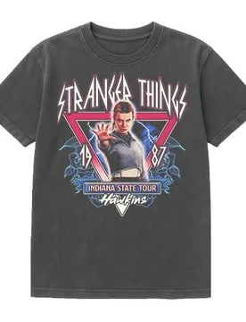 T-Shirt - Season 5 - Eleven 87 Tour Front Back - S bis XXL - für Männer - Größe XL - multicolor - Lizenzierter Fanartikel - Männer - male - Stranger Things - FashionsVida