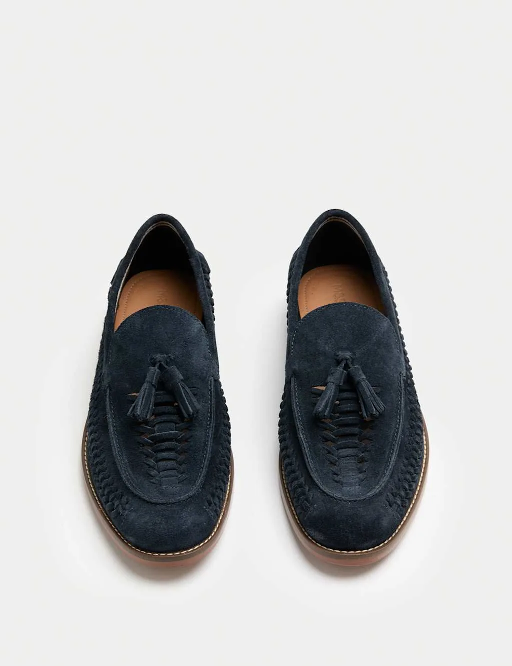 M&S Suede Slip On Loafers Navy male - M&S - FashionsVida