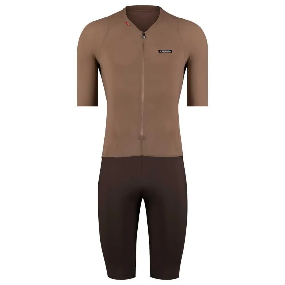 Tuta Da Gara A Maniche Corte Binamic Brown / Brown - Etxeondo - FashionsVida