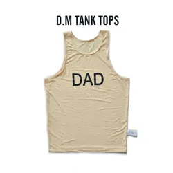 Ice Silk Transparent Tank Top DAD Letter Print Personality Quick-Drying Sleeveless Smooth Tight Fit Short Sleeve for Home Wear