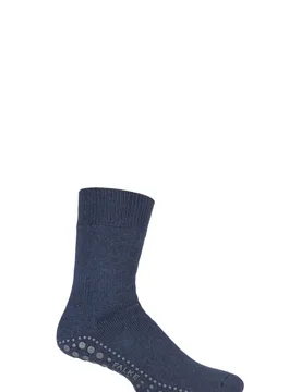 Mens 1 Pair Homepads Dark Blue Melange 35-38 - Blue - Size: 2.5-5 Mens - Falke - FashionsVida