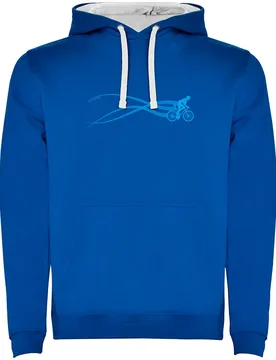 Felpa Con Cappuccio Stella Bike Two-colour Royal Blue / White - Kruskis - FashionsVida