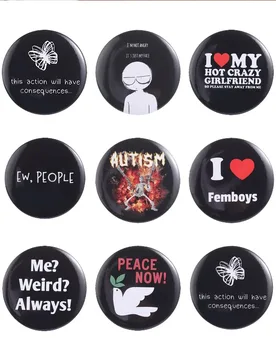 Peace Now Punk Tinplate Soft Button Pin AUTISM Skull I'm Not Angry It's Just My Face Brooch Lapel Badge Jewelry Gift for Friend - Aliexpress - FashionsVida